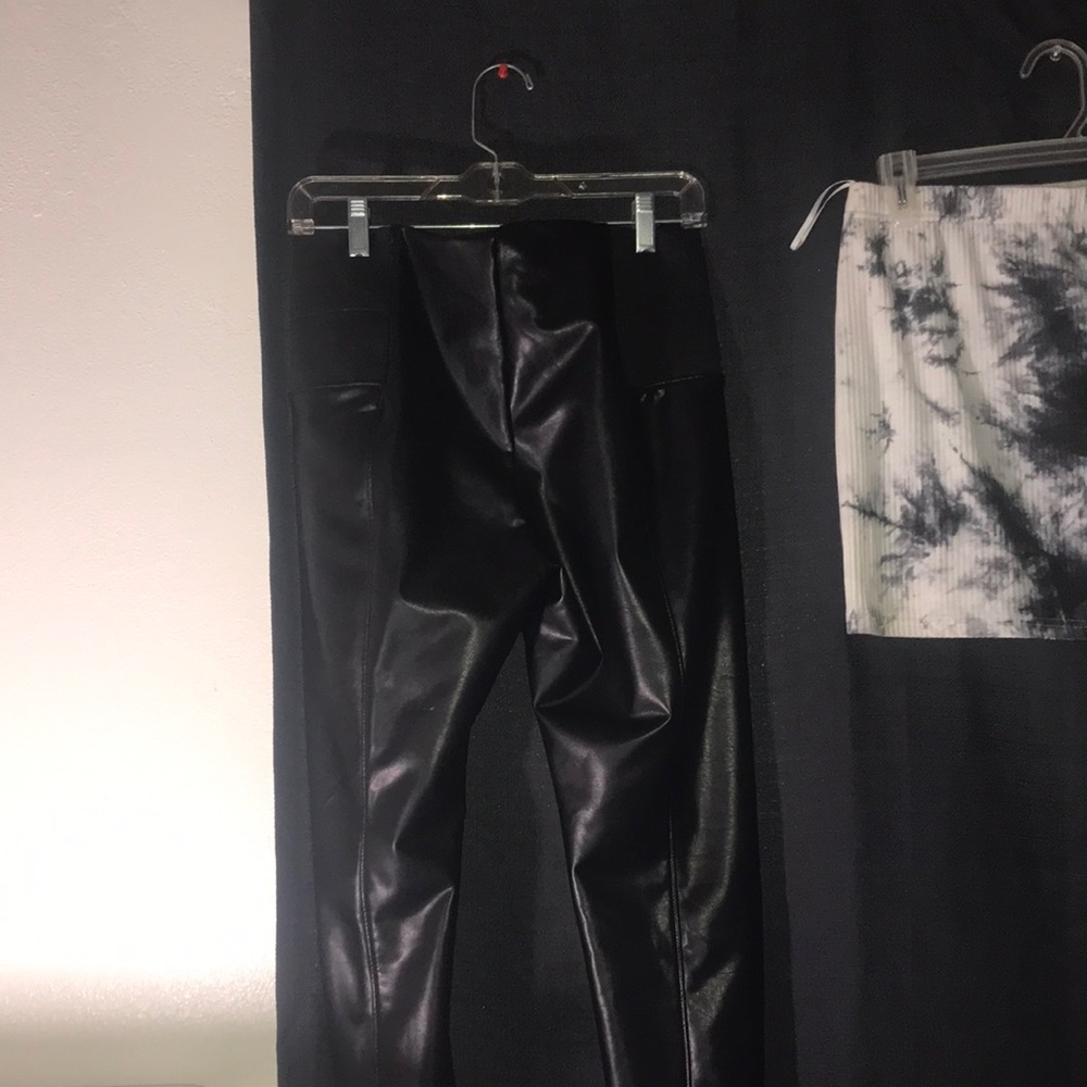 Faux leather pants